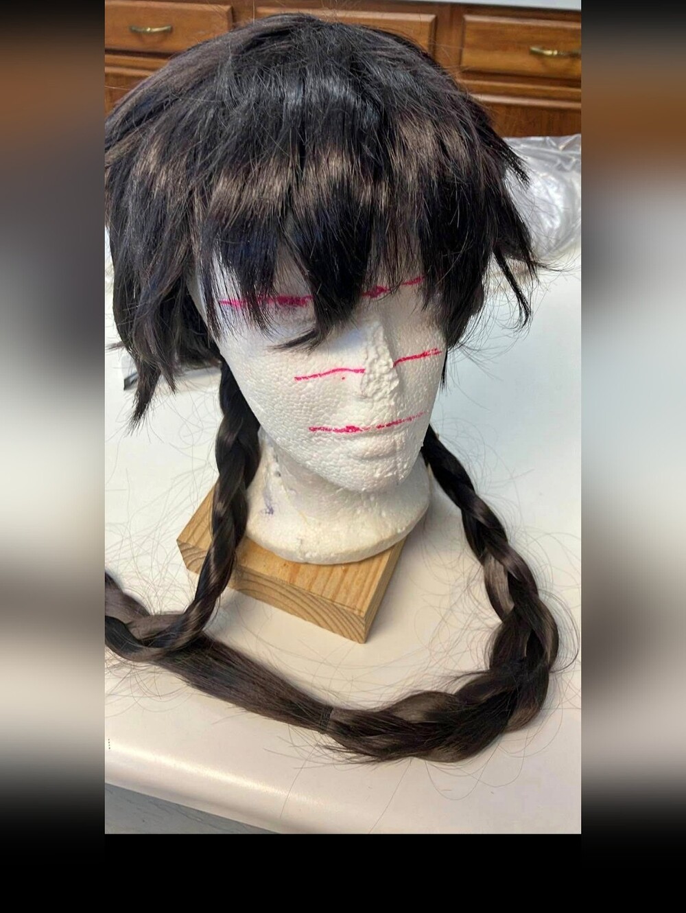 Black Male Short Wig with 2 Braids - Blue Period Haruka Cosplay